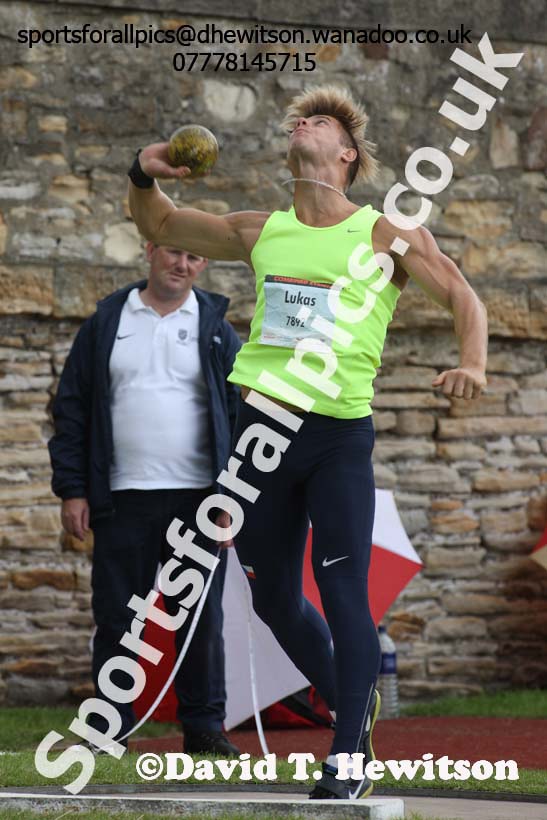 Senior mens shot putt, EAP International Combined Events, Hexham Northumberland. Photo: David T. Hewitson/Sports for All Pics